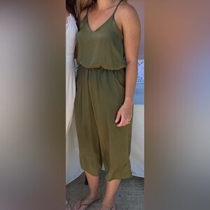 Olive Green Wide Leg Jumpsuit